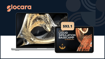 Phoenix Beginner Liquid FX Course 2.0 by RedefineFX on Glocara – learn realistic water, foam, and viscous liquid simulations in 3ds Max