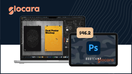 Photoshop Bootcamp by Derrick Mitchell teaches design, compositing, and editing with real-world projects using Adobe Photoshop.