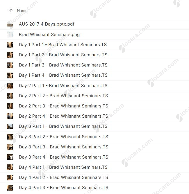 Sydney Seminar 2017 By Brad Whisnant Sydney Seminar 2017 – Brad Whisnant Proof