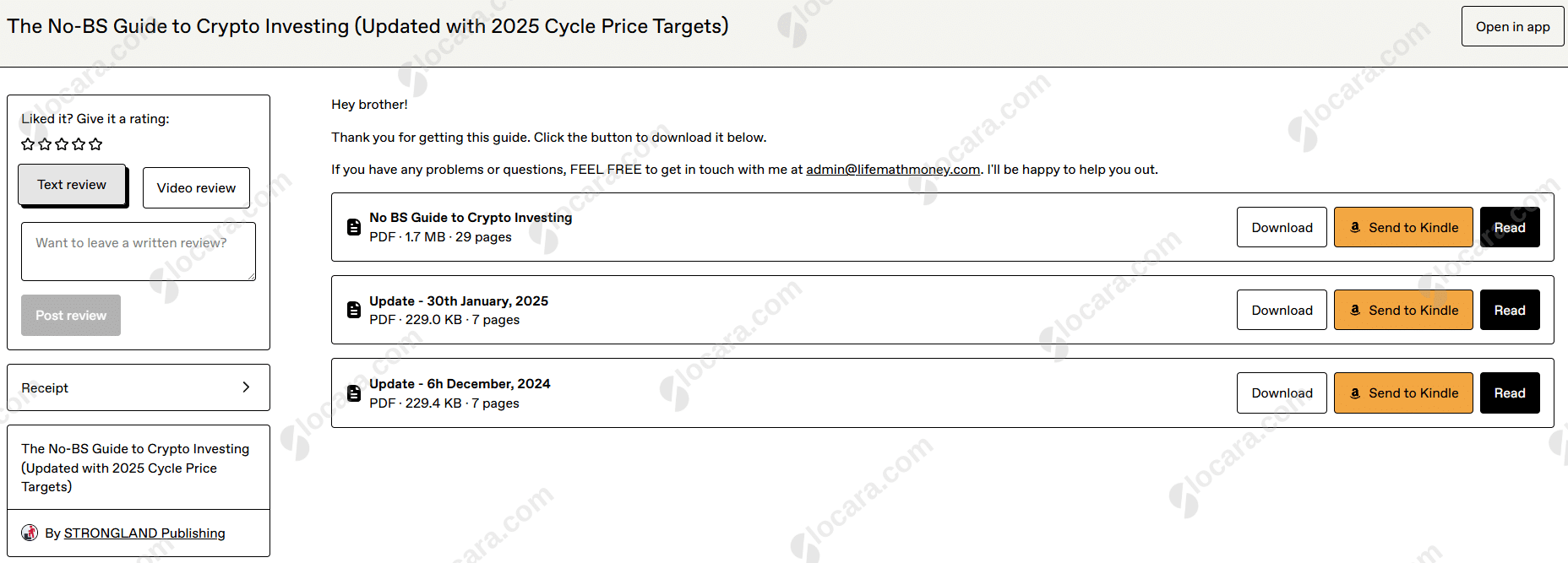 The No-BS Guide to Crypto Investing (Updated with 2025 Cycle Price Targets) by STRONGLAND Publishing Proof The No-BS Guide to Crypto Investing